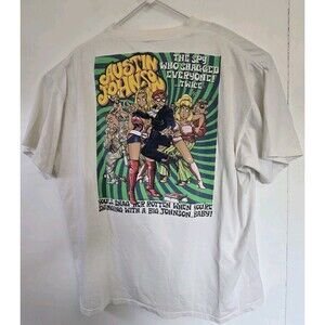 Vintage Austin Powers Shirt Mens XL 1999 Austin Johnson Big Johnson White Y2K